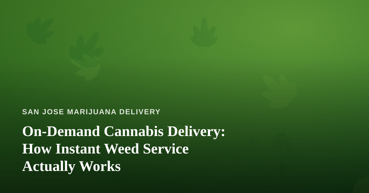 On-Demand Cannabis Delivery: How Instant Weed Service Actually Works